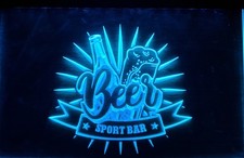 Bier Beer Sport Bar Bayern 3D LED Leuchtschild Geschenk Bar Party Dart Fussball