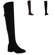 Damen Overknee Stiefel Warm