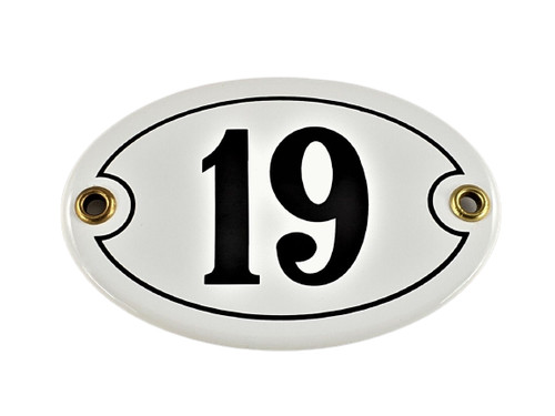 Emaille hausnummer oval 19 - oval,
