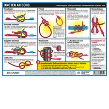 Knoten an Bord - Info-Tafel DIN A4, laminiert # Boot Schiff Tau Tauwerk Seil SBF