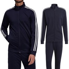 Herren Winter Overall Sweatshirt + Hose Zip Streifen warm Baumwolle Sweatshirt VEQUE