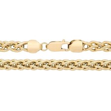 Schwere klobige Spiga-Kette 9 kt Gelbgold auf Silber 6 mm Breite Herren 20" - 26"