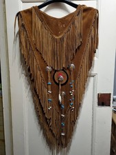 Wildleder Poncho mit Fransen