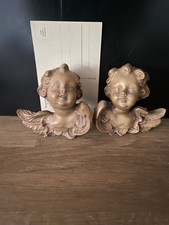 Altes Paar Putten Köpfe Holz Figur Engel - Vintage Konvolut 
