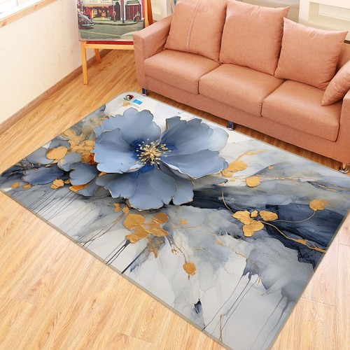 Blaue blüten malerei q077 - 3d,