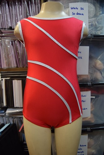 Rotes lycra silber detail - silber,
