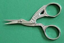Storchenschere Fadenschere Stickschere Schere silber 9 cm