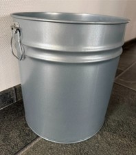 26 l Stahlblech Eimer ohne Deckel mit Griffen, roh, Abfall/Sammelbehälter