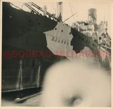 H465 Groß-Foto Wilhelmshaven 1940 Hafen Kriegsmarine Wohnschiff NJASSA camo