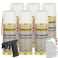 6x BREHMA Schutzwachs Spray transparent Unterbodenwachs Hohlraumwachs UBS Griff