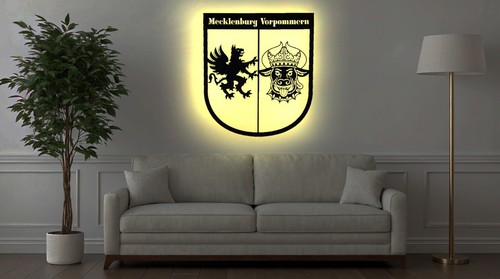 Led wandbild wappen - led,