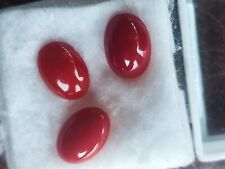 3 Cabochon oval Koralle Mittelmeerkoralle Edelkoralle  9,57 ct 10 x 12,5 mm