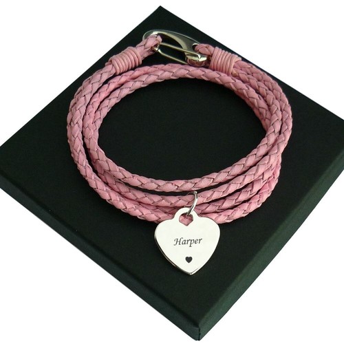 Rosa leder armband - leder,