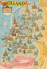 AK MAP, Landkarte, Umgebungskarte **HOLLAND**