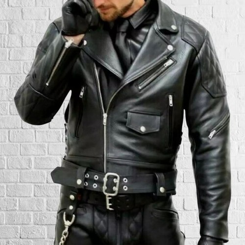 Herren schwarze lederjacke - schwarze,