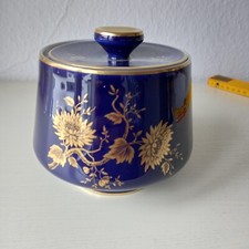 Lindner Kueps Bavaria Porzellan Bonboniere "Jeannette", Echt Kobalt mit Gold