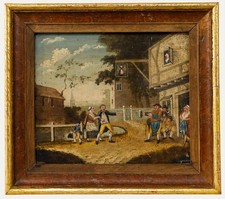 Gerahmtes Naives Öl Aus Dem