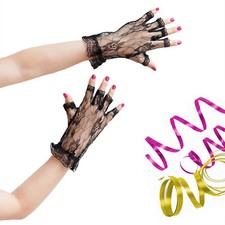 Netzhandschuhe Schwarz mit