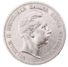 Preussen 5 Mark 1898 Silber Wilhelm II Kaiserreich Silver Coin Art. 003-116