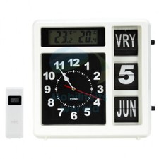 Fysic Jumbo Uhr Wetterstation Uhrzeit Wochentag Datum Wetter FKW-248 (NL) weiß