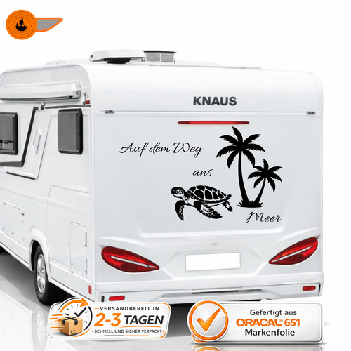 Wohnmobil sticker meer palmen - wohnmobil,