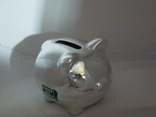 Spardose Silber Schwein