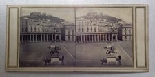 Italien NAPOLI NEAPEL Piazza Plebiscito Fotografie Stereo Vintage Albumin c1860