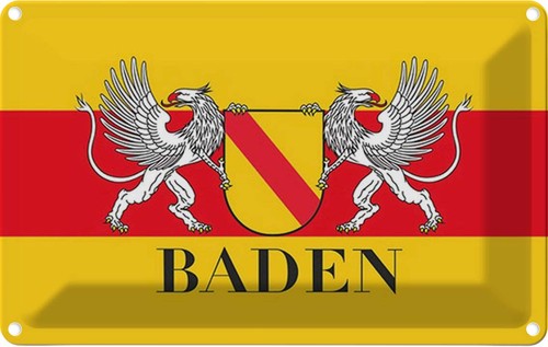 Blechschild 12x18 baden - 12x18, cm