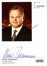 Original Autogramm Olemic Thommessen Parlamentspräsident Norwegen /// Aut 350157