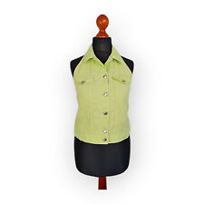 Escada Vintage Weste S 36 grün Jeans Oberteil Croptop Neckholder Top
