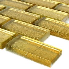 Glasmosaik Fliesen Gold Innen