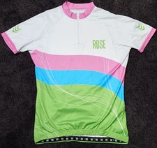 Damen Kurzarm-Radtrikot / Fahrradtrikot von ROSE in Gr. 46 - Weiß/Grün/Rosa/Blau