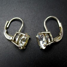 Süße Ohrringe aus 925er Sterling Silber Schmucksteine Bergkristall? Vintage