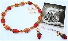 Süßes Früchtchen Erdbeer Collier Kette Ohrringe Rockabilly Rot Cat Balou Jewelry