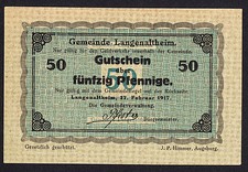 Langenaltheim -Gemeinde- 50 Pf. vom 27.02.1917 (Tauenglanzpapier)