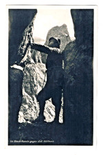 AK. Bergsteiger im Blenk Kamin gegen südlichen Höllhorn