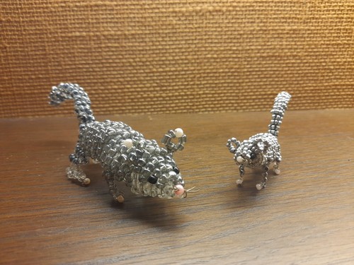 Perlentiere chinchilla set - chinchilla,
