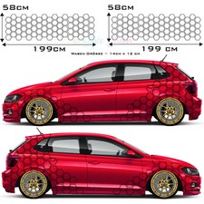 2 x Aufkleber Auto Car Tattoo Decor Seitenaufkleber Waben Set Rauten Muster  s62