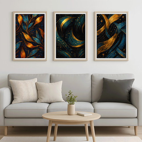 Abstrakte kunst poster 3er - kunst, set