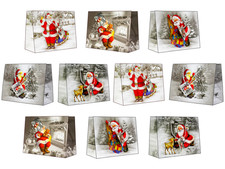 10 Geschenktaschen Weihnachten Set Geschenktüten Christmas Tüte Medium 18x23x10