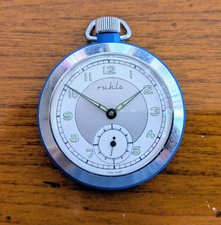 Ruhla Taschenuhr ehem. Gebr. Thiel, Bakelit, DDR 1965, Vintage