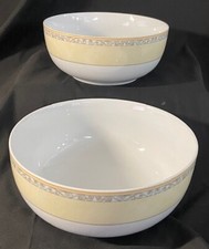 Kahla Porzellan Salat-/Servierschüssel 2er-Set weiß/beige mit Ornamentrand
