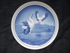 Sammelteller 23,5cm Jahresteller blau Weißstörche 1986 Hutschenreuther