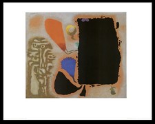 Baumeister, Willi - Schwarzer Fels auf rötlichem Grund - Kunstdruck