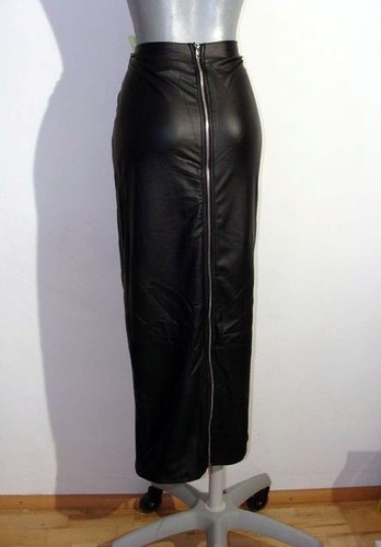 Humpelrock leder look schwarz - leder,