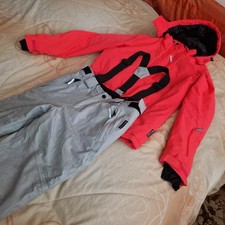 Schneeanzug, Skianzug, NORTHVILLE, Gr. 152/158,  grau/orange, Kapuze, 2teilig