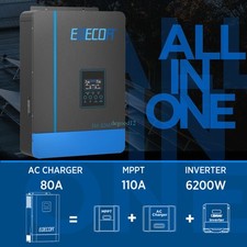 EDECOA 6200W 48V Solar Inverter hybrid Wechselrichter Sinus MPPT 110A PV 55-450V