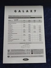 Ford Galaxy Preisliste 02.11.1999