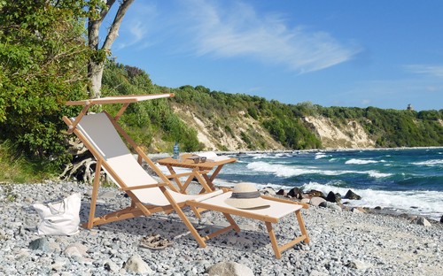 Holz liegestuhl natur mit viel - mit,