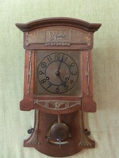 Jugendstil Wanduhr Haas & Söhne St. Georgen Freipendler Uhr Antik um 1900